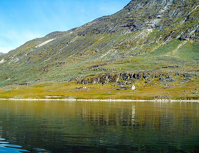 Qaqortoq, Greenland, Hvalsey Mountainside Fjord