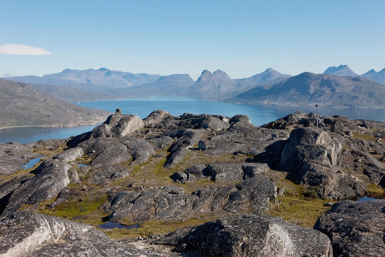 The rocky tundra in Qaqortoq, Greenland