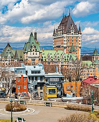 View of the Chateau Frontenac and the surrounding buildings