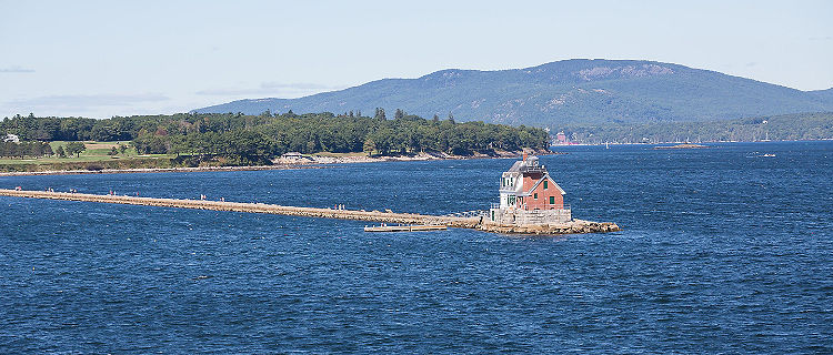 An aerial view of Breakwater Lighthouse