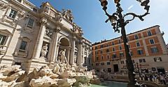 Italy Rome Historic Building and Fountain