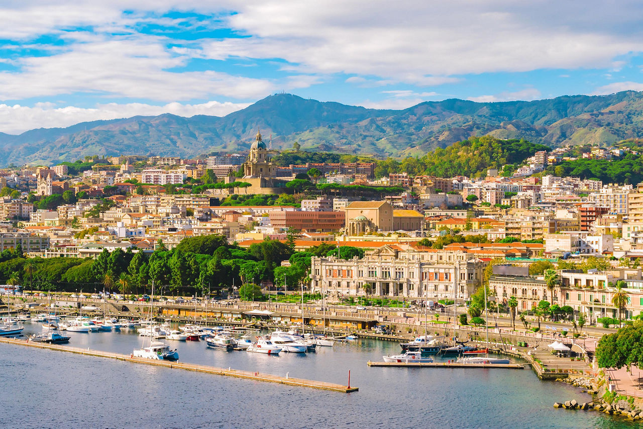 View of the Sicily (Messina), Italy cityscape