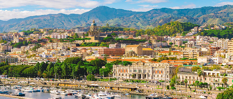 View of the Sicily (Messina), Italy cityscape