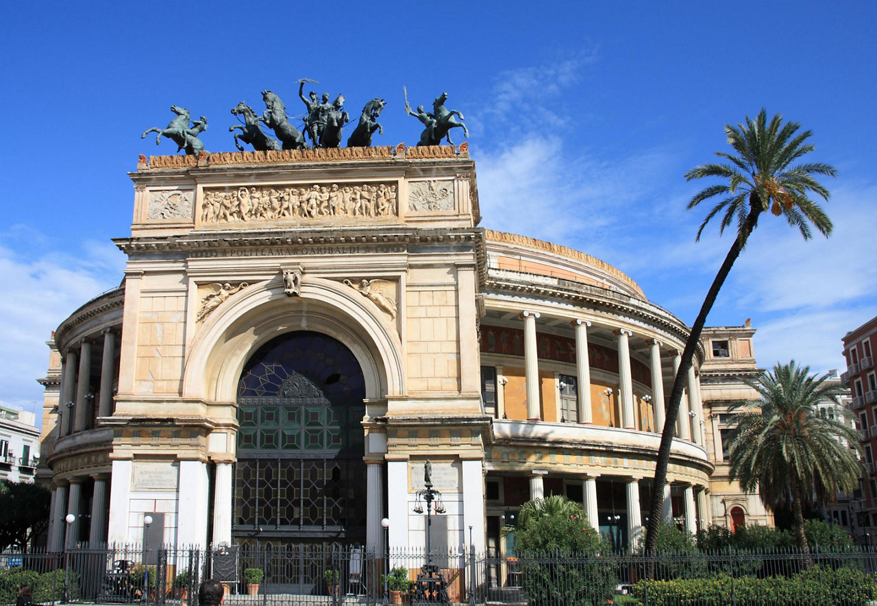 The Teatro Politeama Opera House in Palermo, Sicily