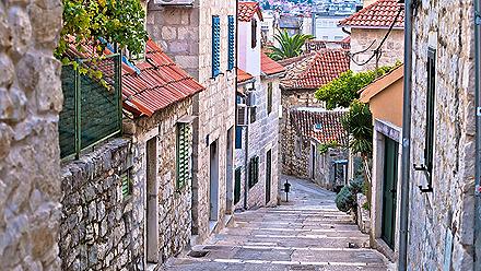 Beautiful old stone street in Split, Croatia