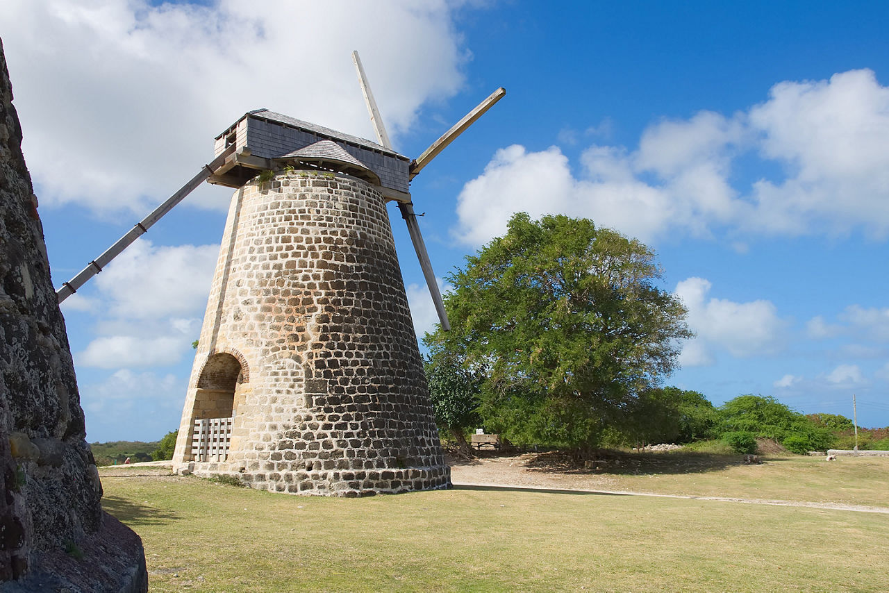 Stone Windmill Tower at Betty's Hope, St. John's, Antigua