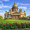 Frontal view of the Saint Isaac cathedral in St. Petersburg, Russia
