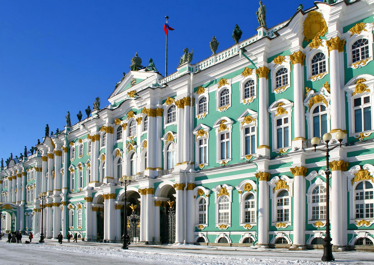 Front of the Winter Palace in St. Petersburg, Russia