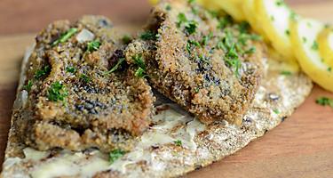 Pickled fried herring on crispbread