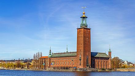 View of the Stockholm City Hall in Sweden