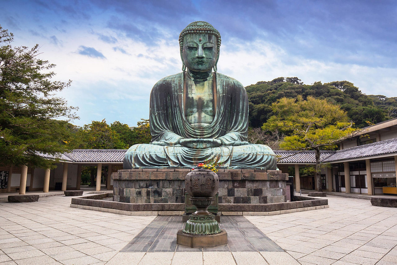 A bronze statue of the Great Buddha in Japan