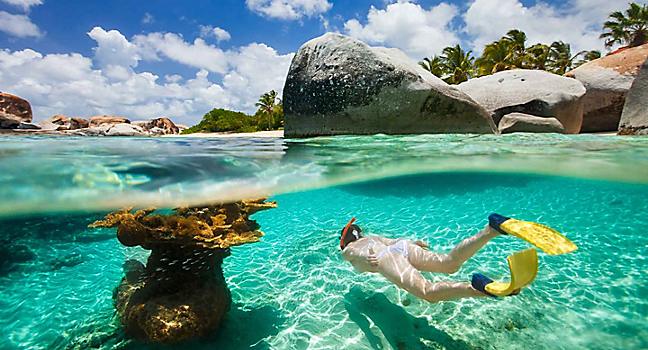 Snorkeling Underwater, Tortola, British Virgin Island 