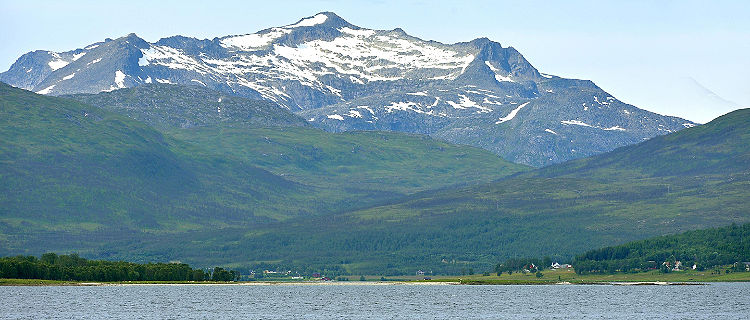 The mountain landscape near Tromso, Norway