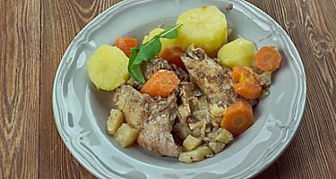 A bowl of Stuffat tal-Fenek, the national dish of Malta