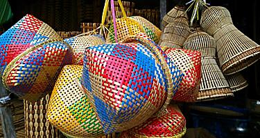 Colorful handmade baskets