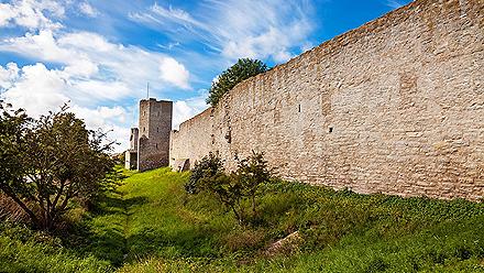 The defensive wall at Visby, Sweden