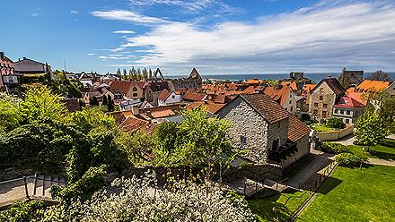 Panoramic view of the city of Visby in Sweden