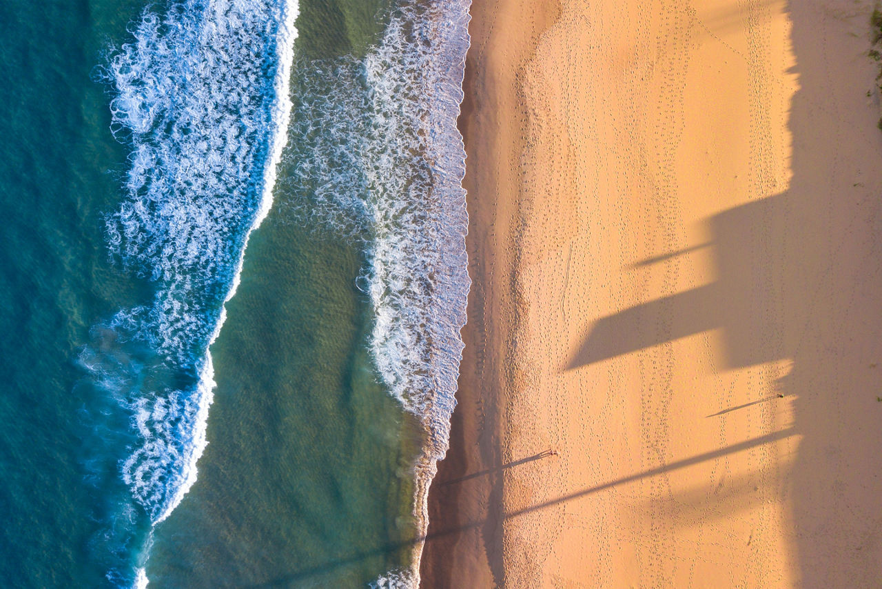 Aerial view of a beach in Australia