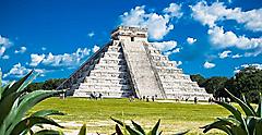 View of Ancient Mayan Ruins Called Chicne Itza, Yucatan, Mexico