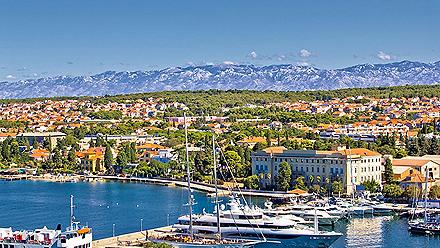 Aerial view of Zadar harbor in Croatia