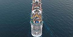 Independence Cruise Ship Aerial View Straight Shot Drone