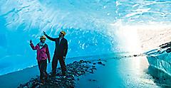 Couple Exploring a Glacier, Juneau, Alaska