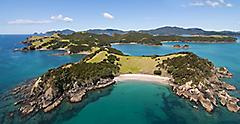 Beautiful New Zealand Islands With Green Lush Scenery