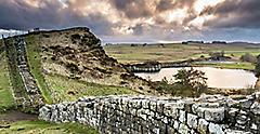 Visiting the famous Hadrian's Wall landmark. British Isles