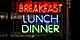 Breakfast, Lunch, and Dinner Neon sign for the best foods in NYC at any time of day, New York.