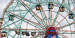 Famous Wonder Wheel fairground at Coney Island. North America
