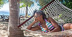 Eastern Caribbean Woman Enjoying a Hammock