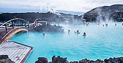 Famous Blue Lagoon geothermal spa hot spring. Europe