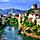 View seen when visiting the famous Mostar bridge in Bosnia & Herzegovina. Europe