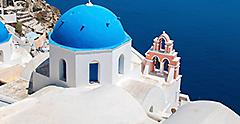 Greece Santorini Coast Blue Dome Roof
