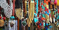 Jewelry shop in street markets. Delhi, India