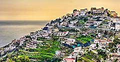Aerial view of Ravello village on the Amalfi Coast. Italy.