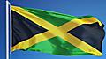 The Jamaican Flag Waving in the Wind. Jamaica