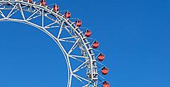 The Big O ferris wheel at Tokyo Dome city amusement park. Japan