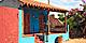 Bright blue house in El Quelite. Mexico.