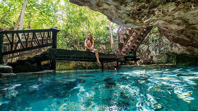 mexico costa maya blue waters jungle