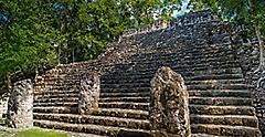 The Ruins of the City of Calakmul. Maya Pyramid, Mexico