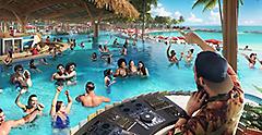 perfect day coco cay hideaway beach pool bar dj booth