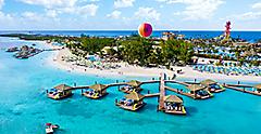 Coco Beach Club Floating Cabanas Aerial, Perfect Day at Coco Cay 