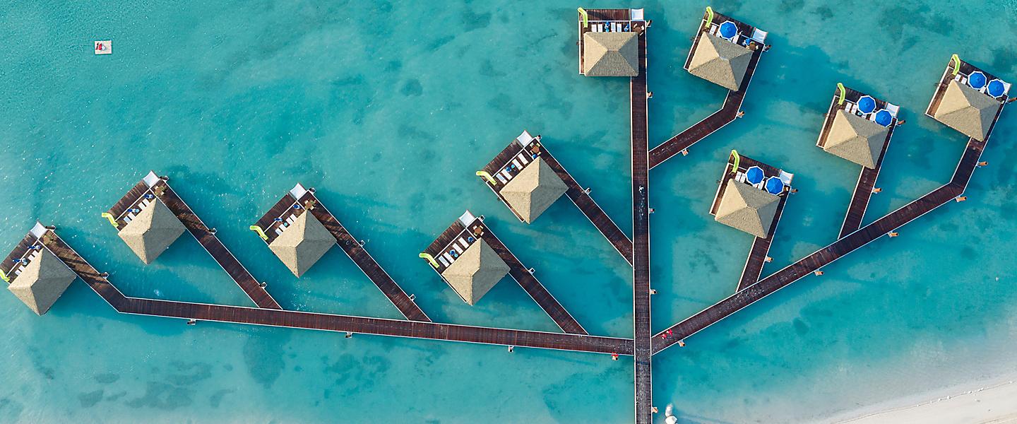 Perfect Day Coco Beach Floating Cabanas Aerial