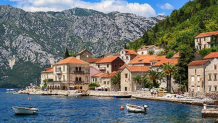 Historical Perast, a popular resort town in Kotor bay on Adriatic sea, Montenegro