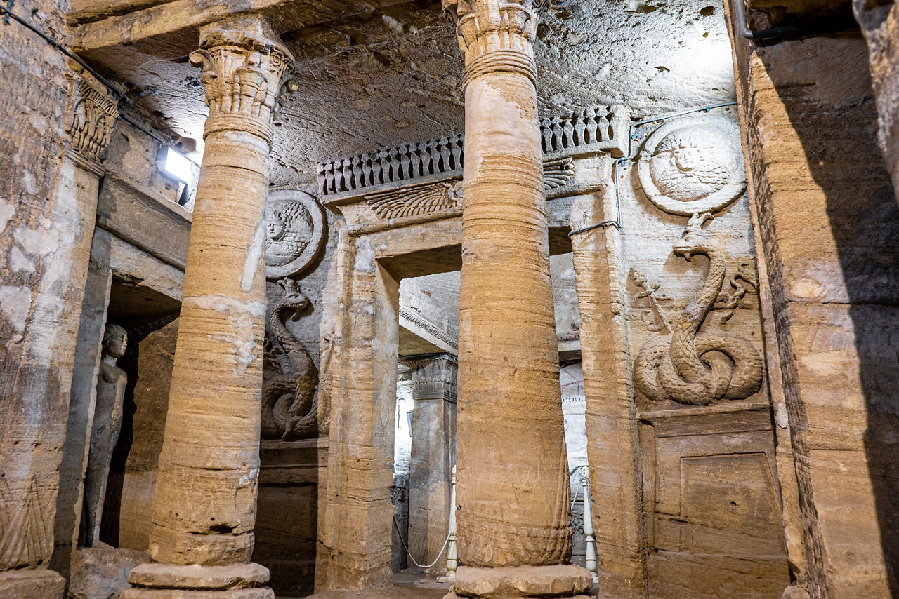 The catacombs of Kom el-Shoqafa are a showcase of ancient culture