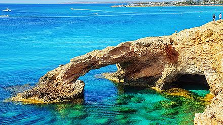 Love bridge is located in one of the most beautiful tourist attractions in Ayia Napa, Cyprus.