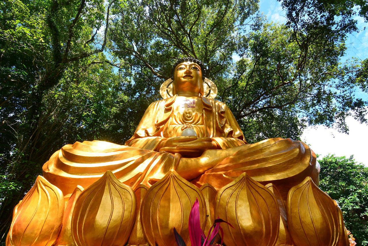 Bintan Island Indonesia Sun Ten Kong Temple Golden Statue