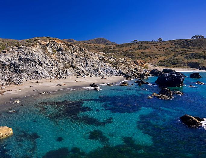 beautiful beach cove catalina island california