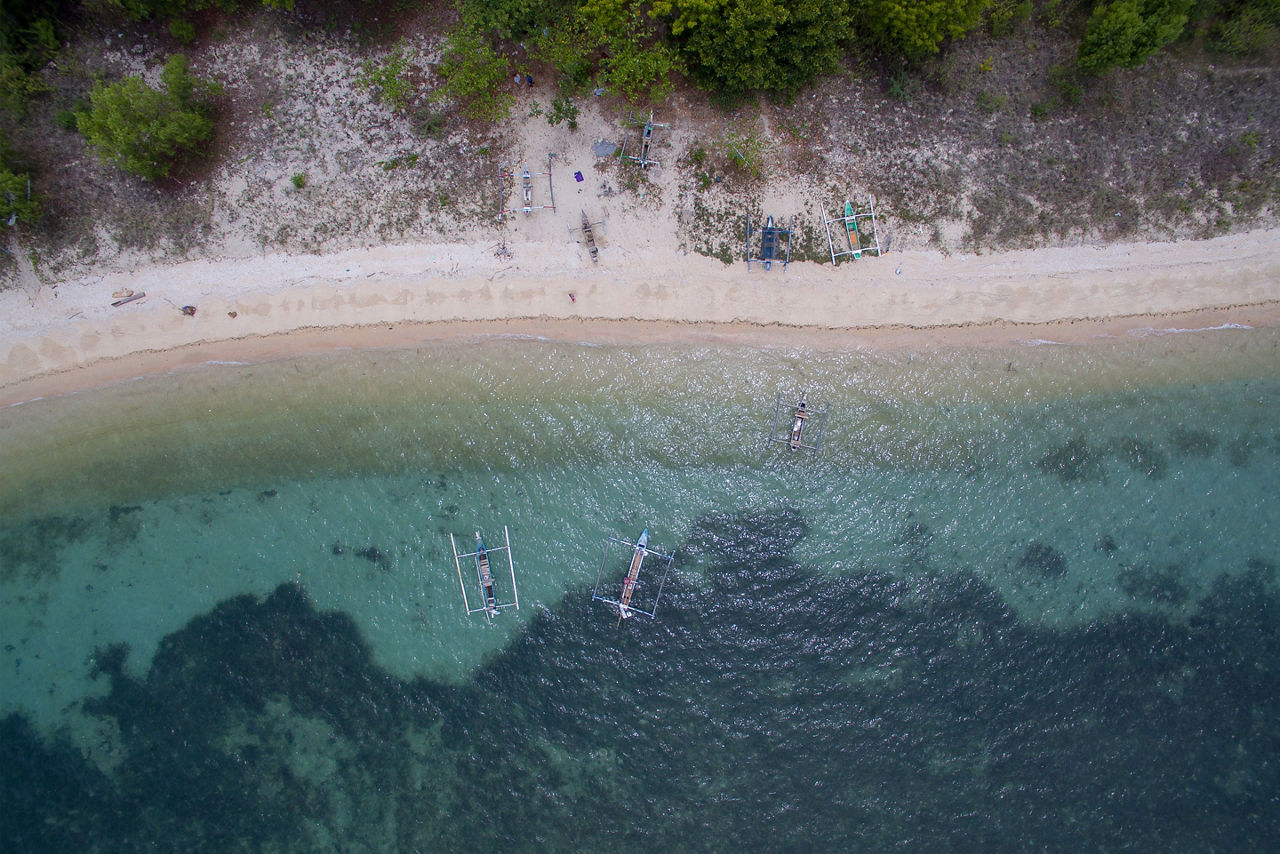 Celukan Bawang Harbor Beach Aerial